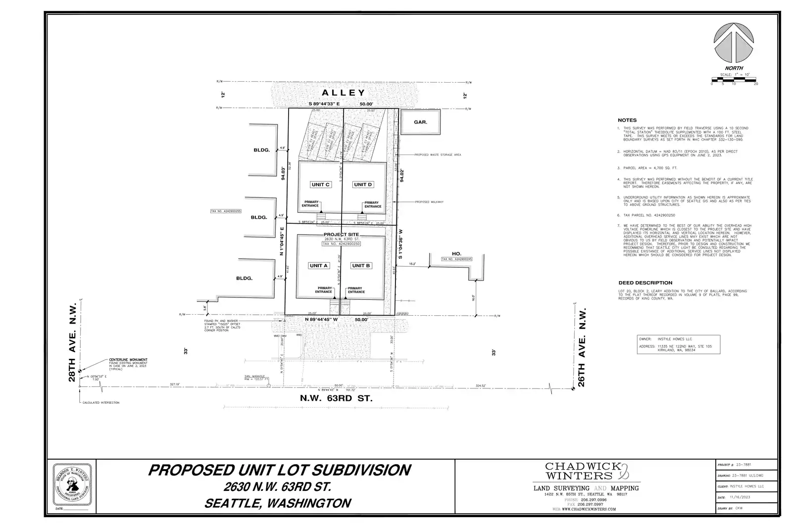Site plan for 2630 NW 63rd St