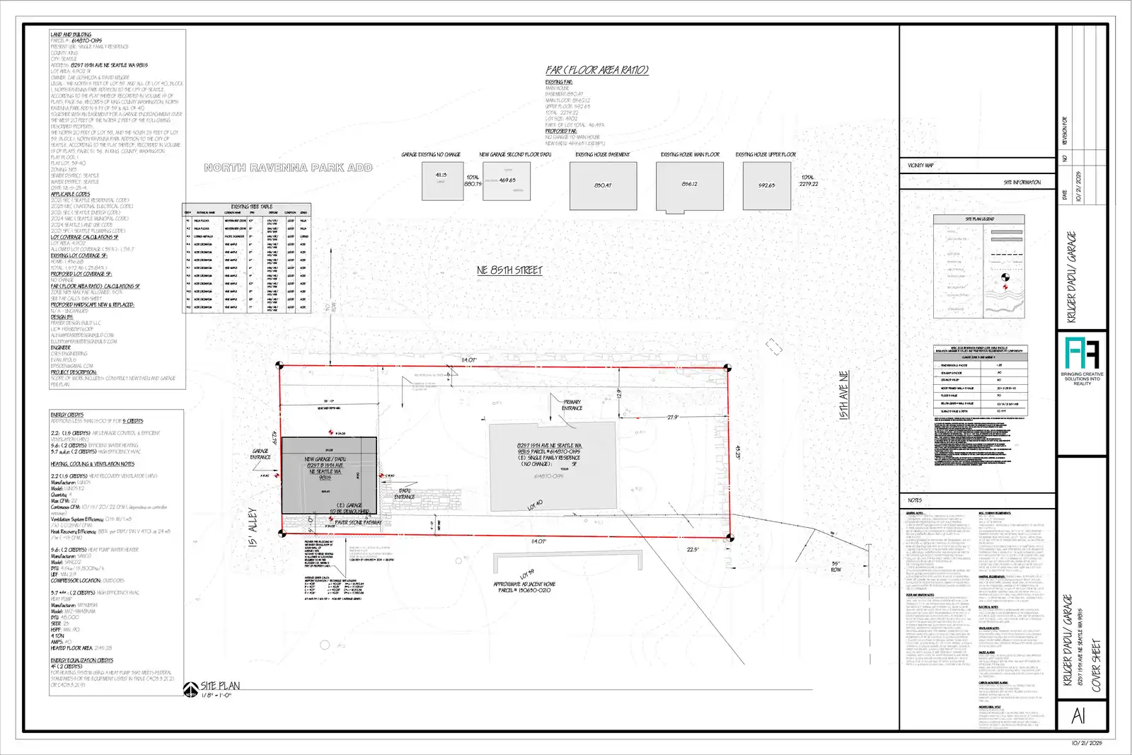 Site plan for 8257 15th Ave NE