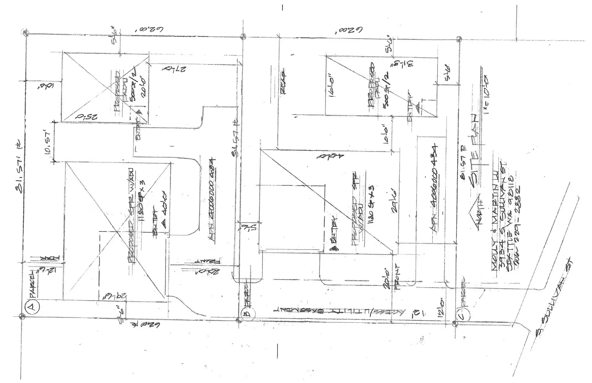 Site plan for 3934 S Sullivan St