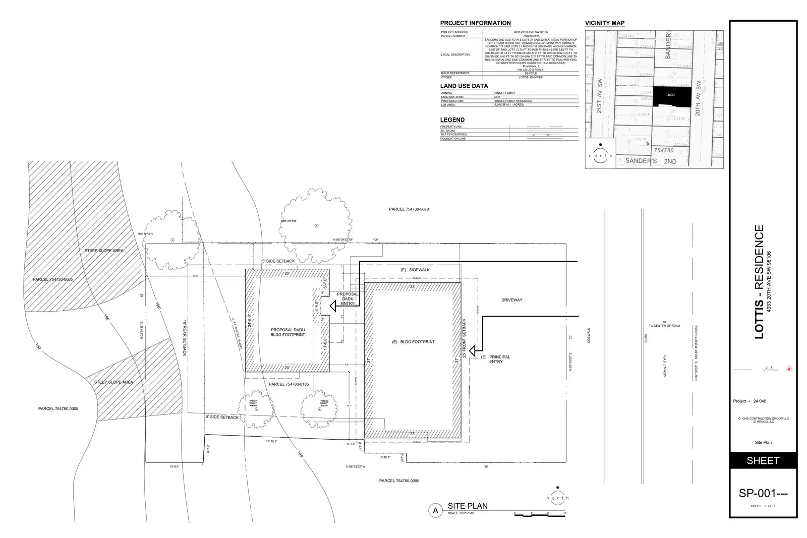 Site plan for 4033 20th Ave SW
