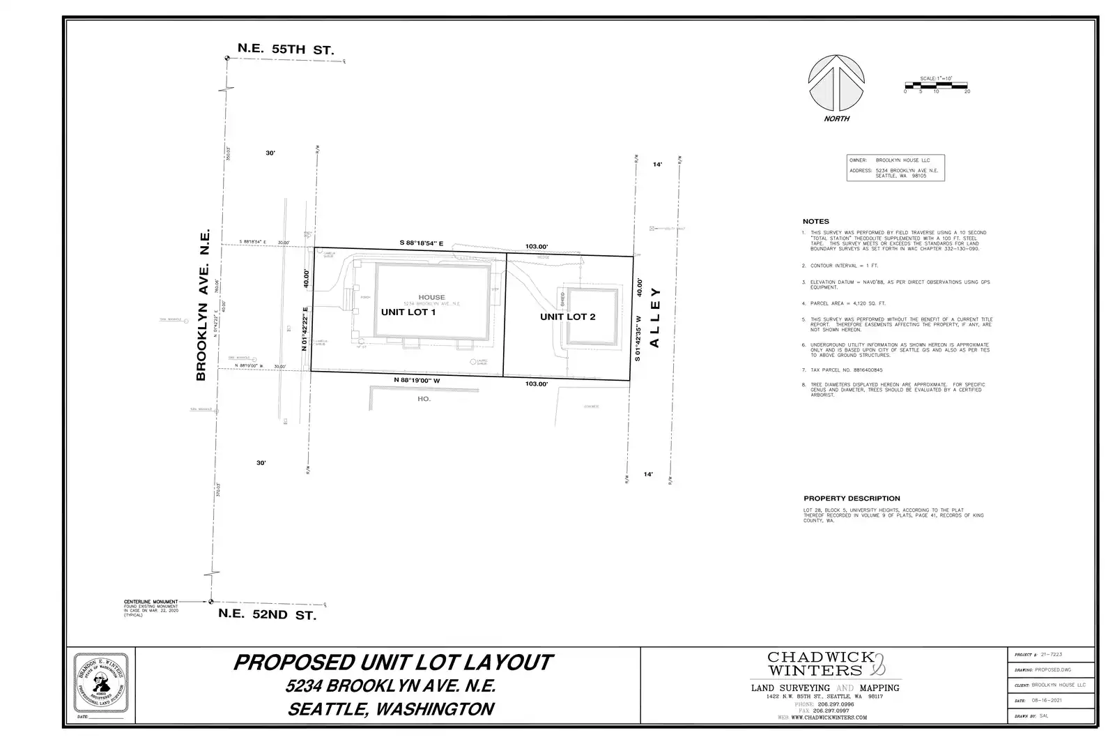 Site plan for 5234 Brooklyn Ave NE