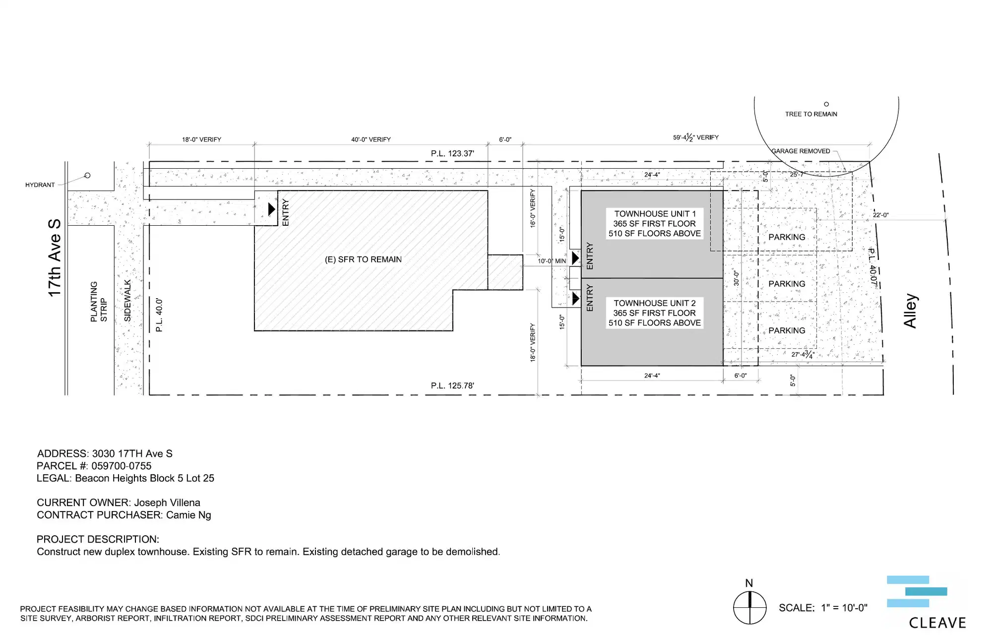 Site plan for 3030 17th Ave S