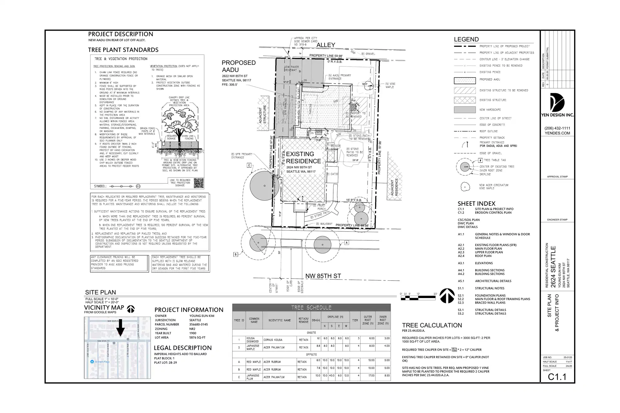Site plan for 2624 B NW 85th St