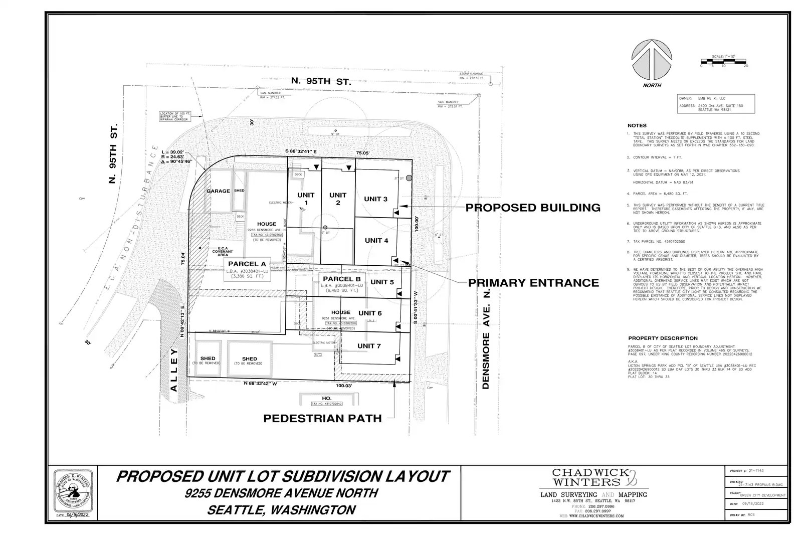 Site plan for 9255 Densmore Ave N