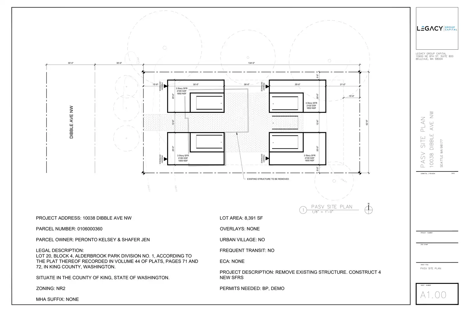 Site plan for 10038 Dibble Ave NW