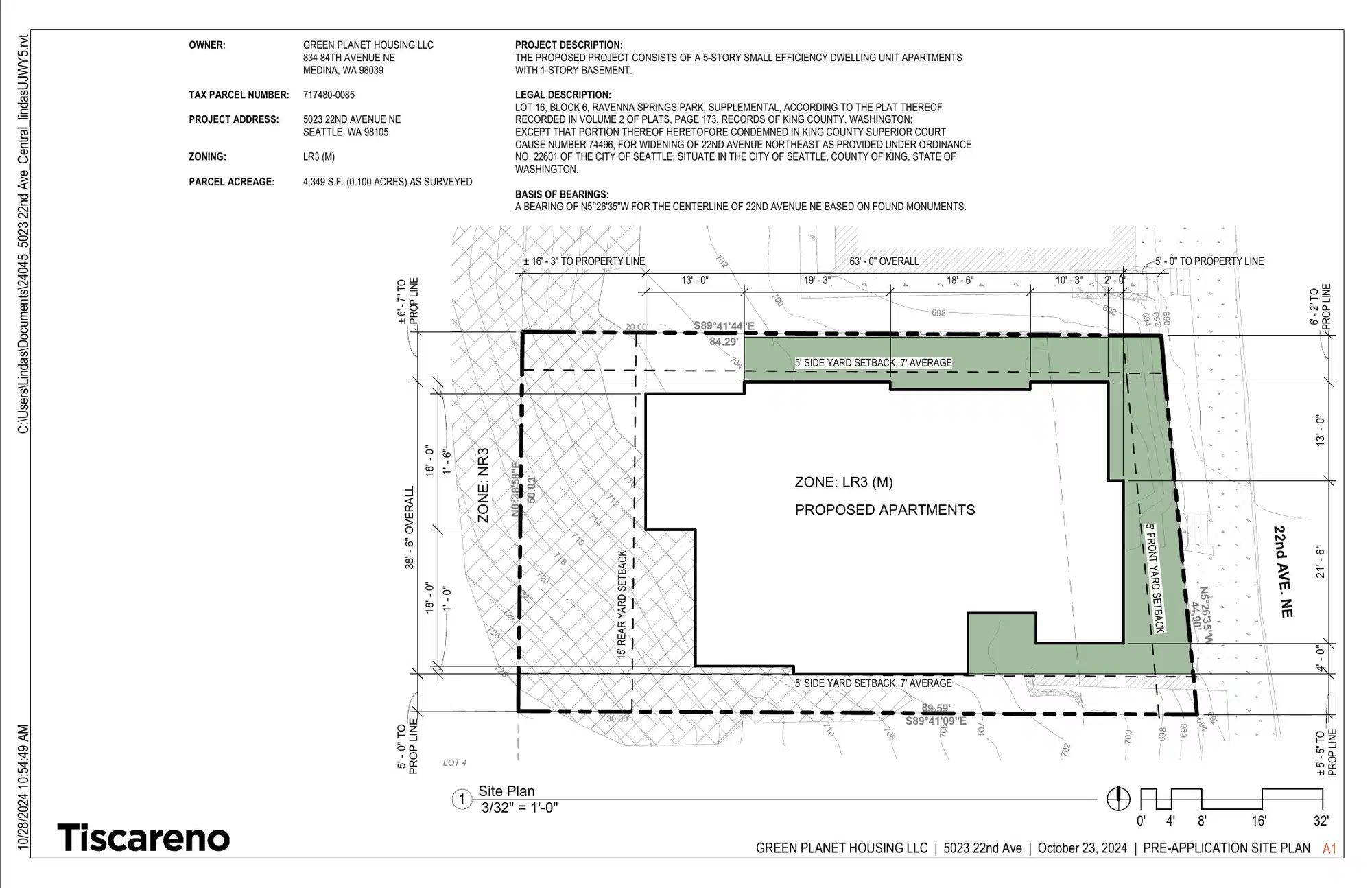 Site plan for 5023 22nd Ave NE