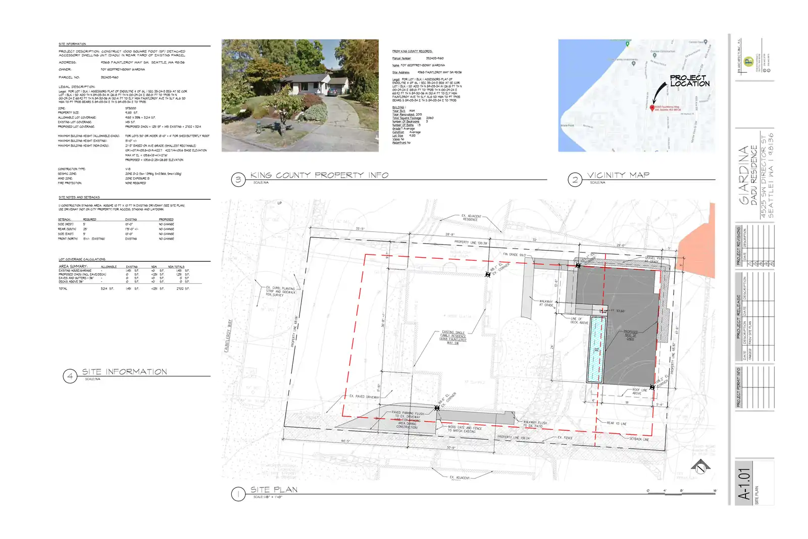 Site plan for 9368 Fauntleroy Way SW
