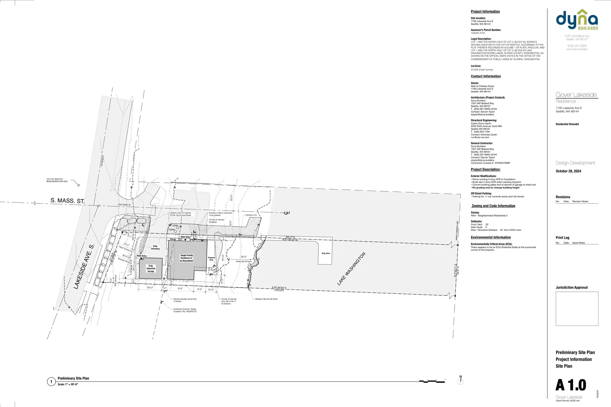 Site plan for 1700 Lakeside Ave S