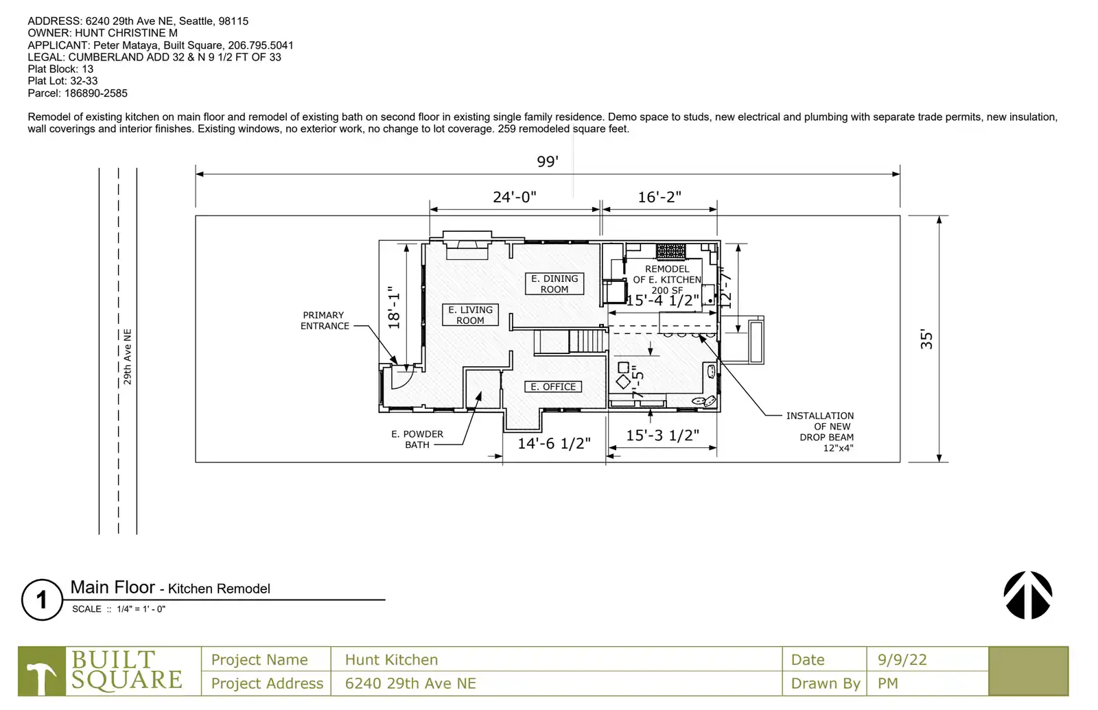 Site plan for 159 B NW 56th St