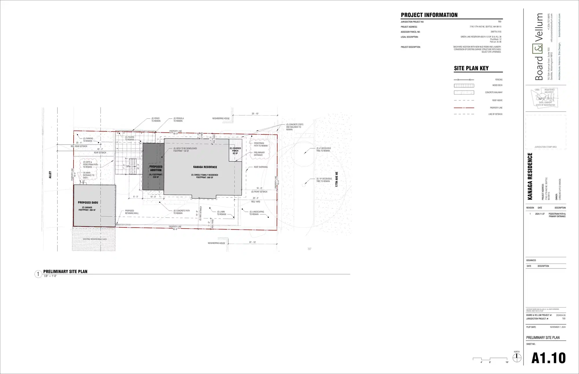 Site plan for 7747 17th Ave NE