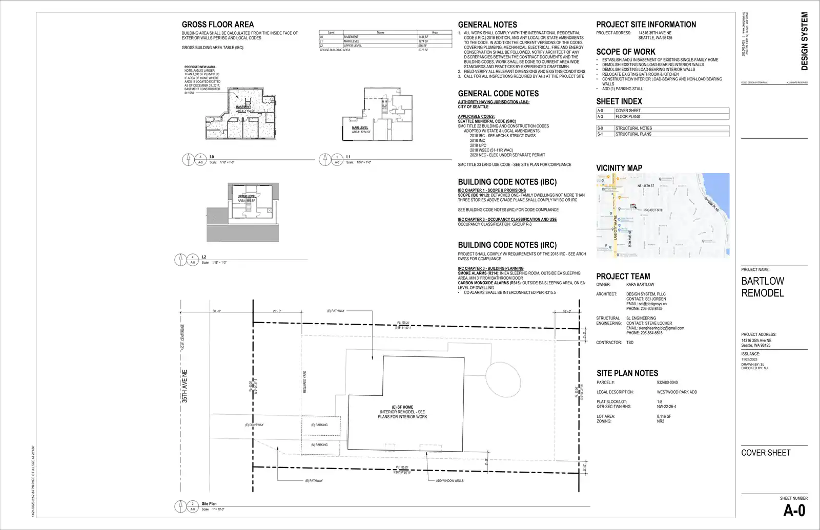 Site plan for 14316 35th Ave NE