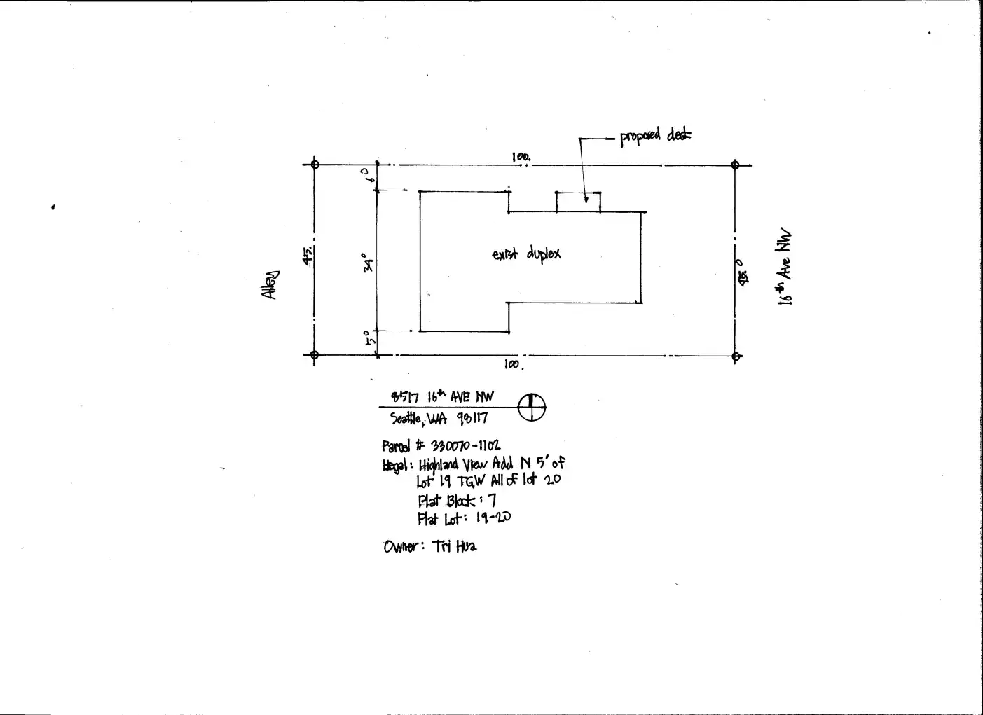 Site plan for 8517 16th Ave NW