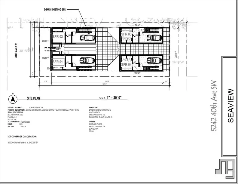 Site plan for 5242 40th Ave SW