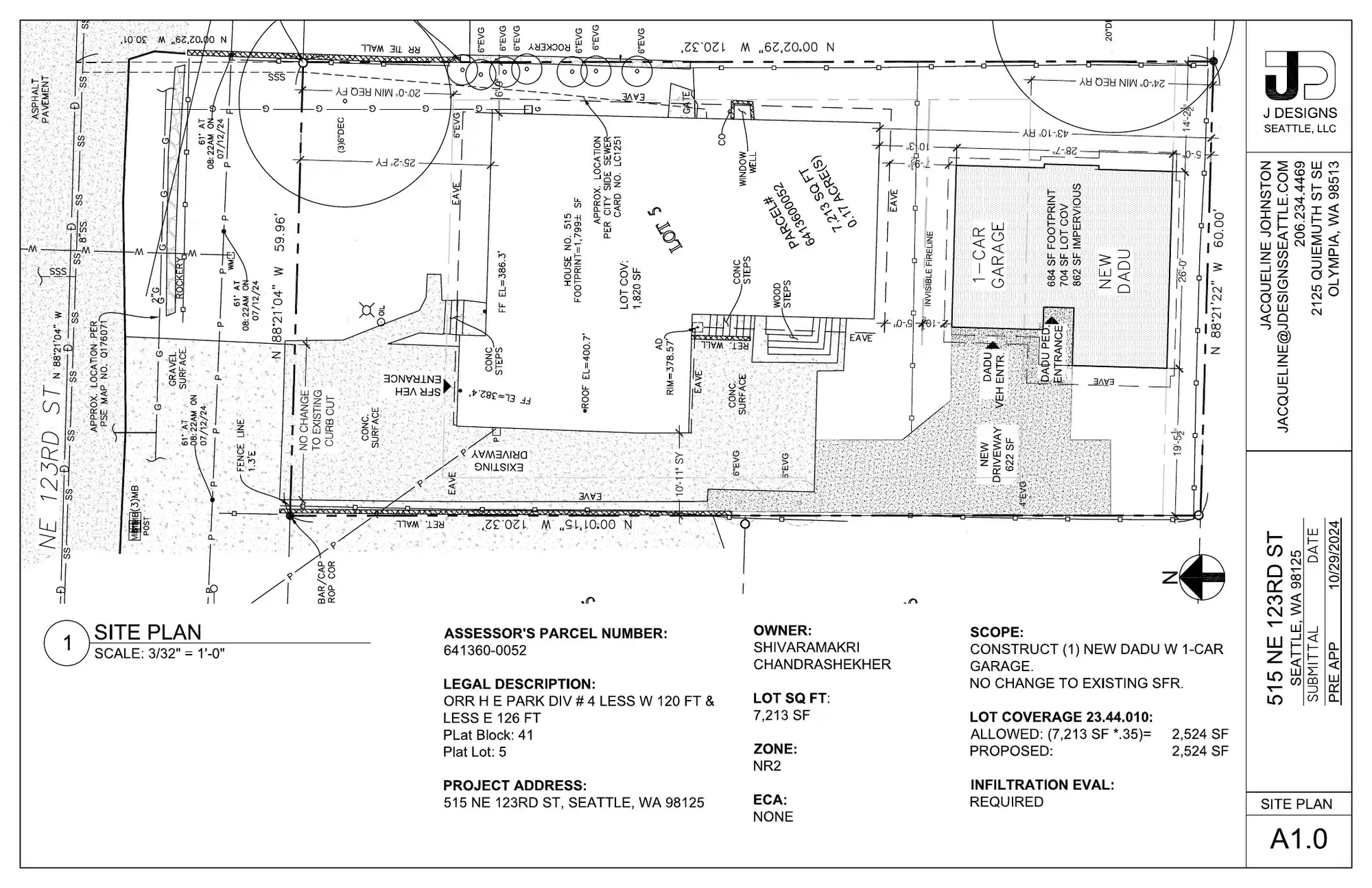 Site plan for 513 NE 123rd St