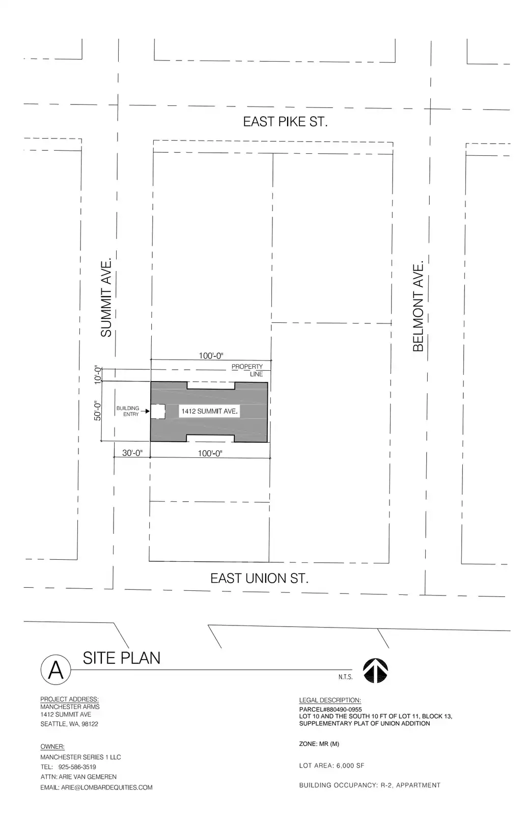 Site plan for 1412 Summit Ave