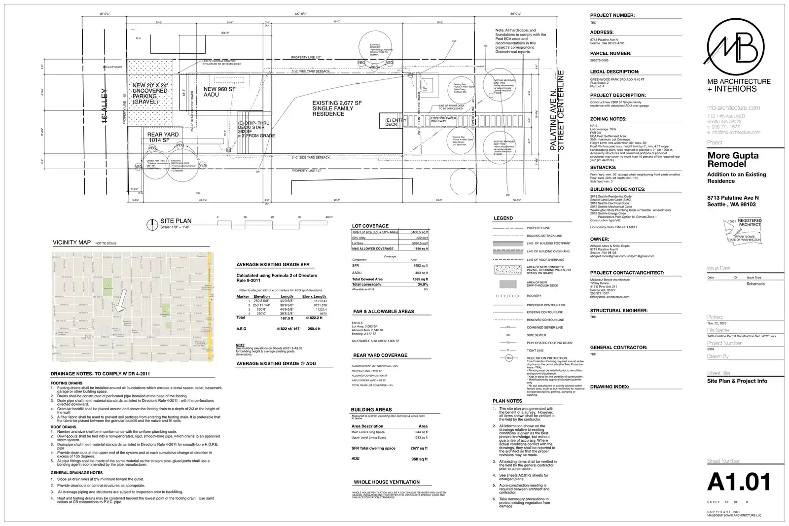 Site plan for 8713 Palatine Ave N