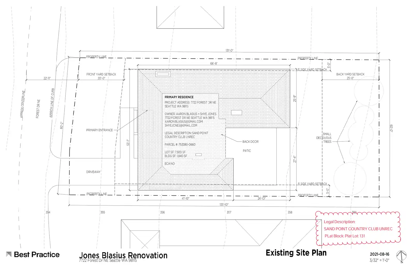 Site plan for 7722 Forest Dr NE