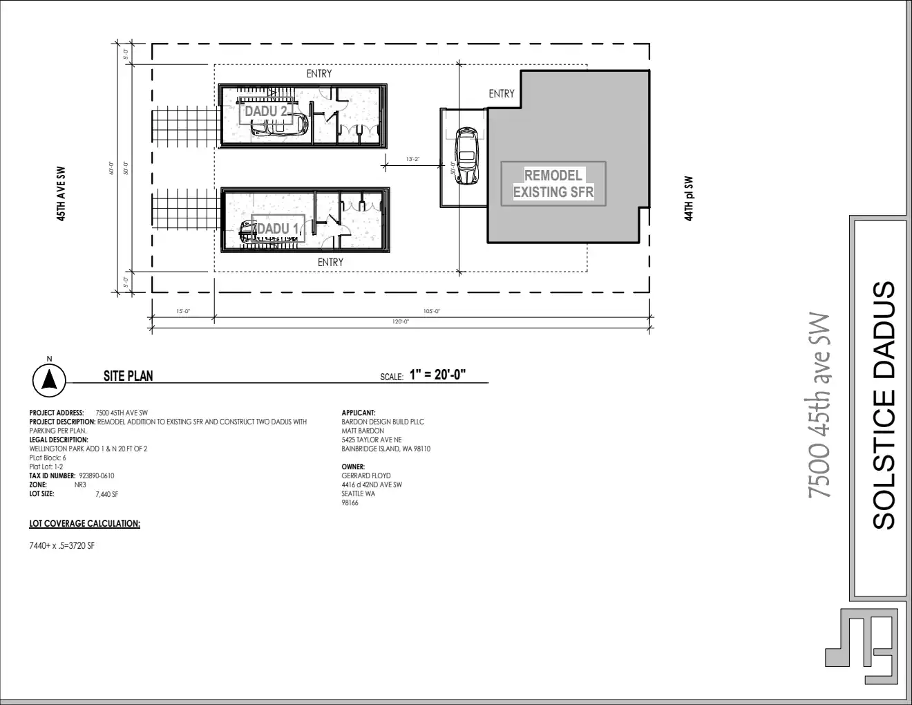 Site plan for 7500 45th Ave SW