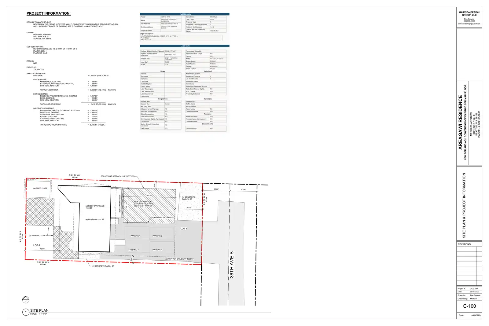 Site plan for 8801 36th Ave S