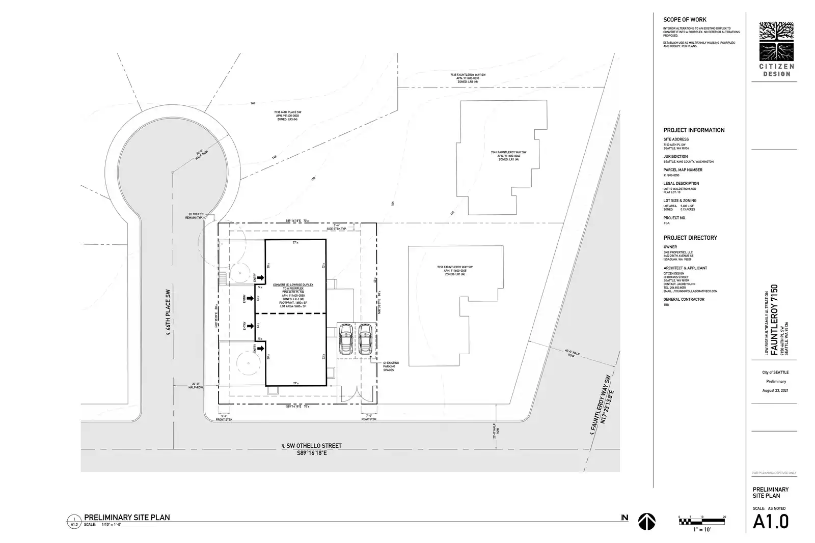 Site plan for 7150 46th Pl SW