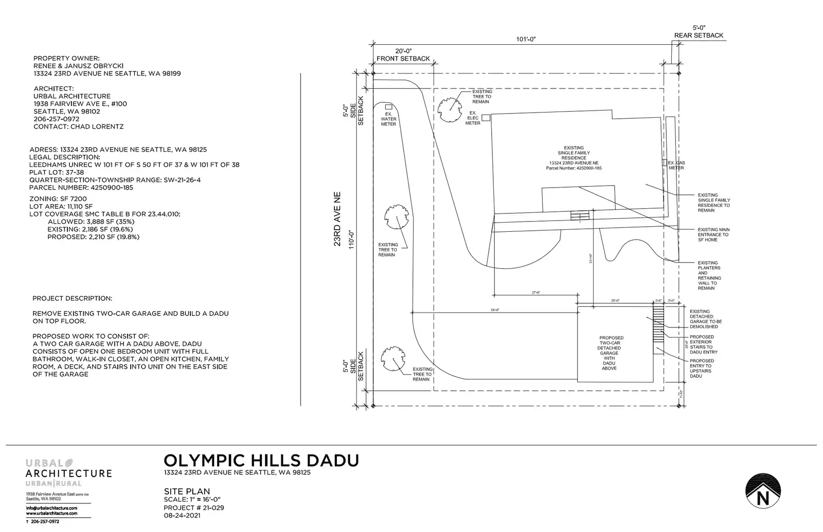 Site plan for 13324 23rd Ave NE