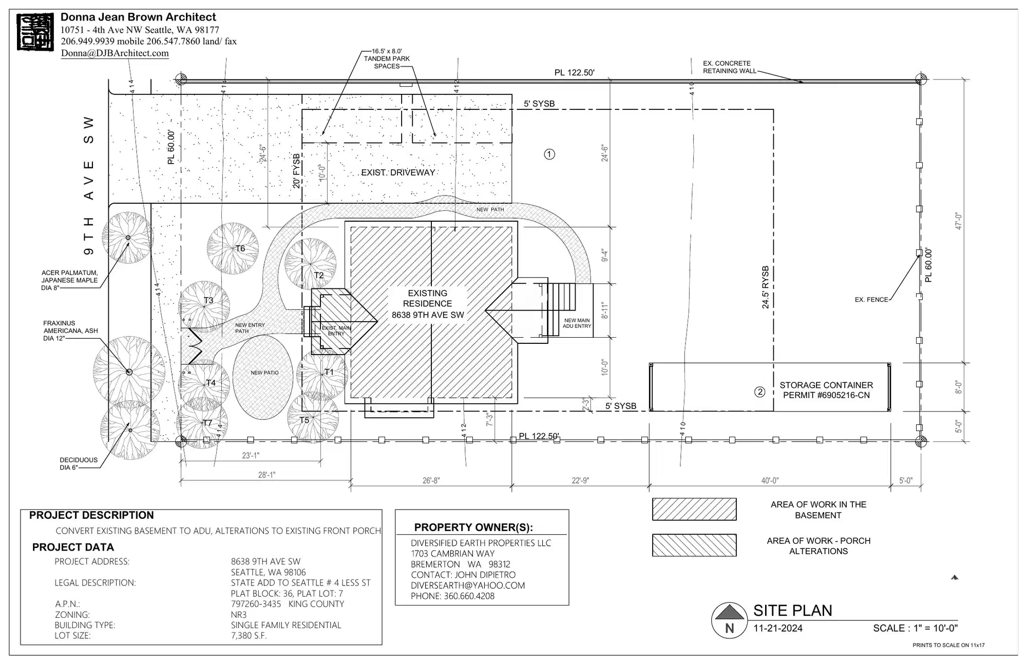 Site plan for 8638 9th Ave SW