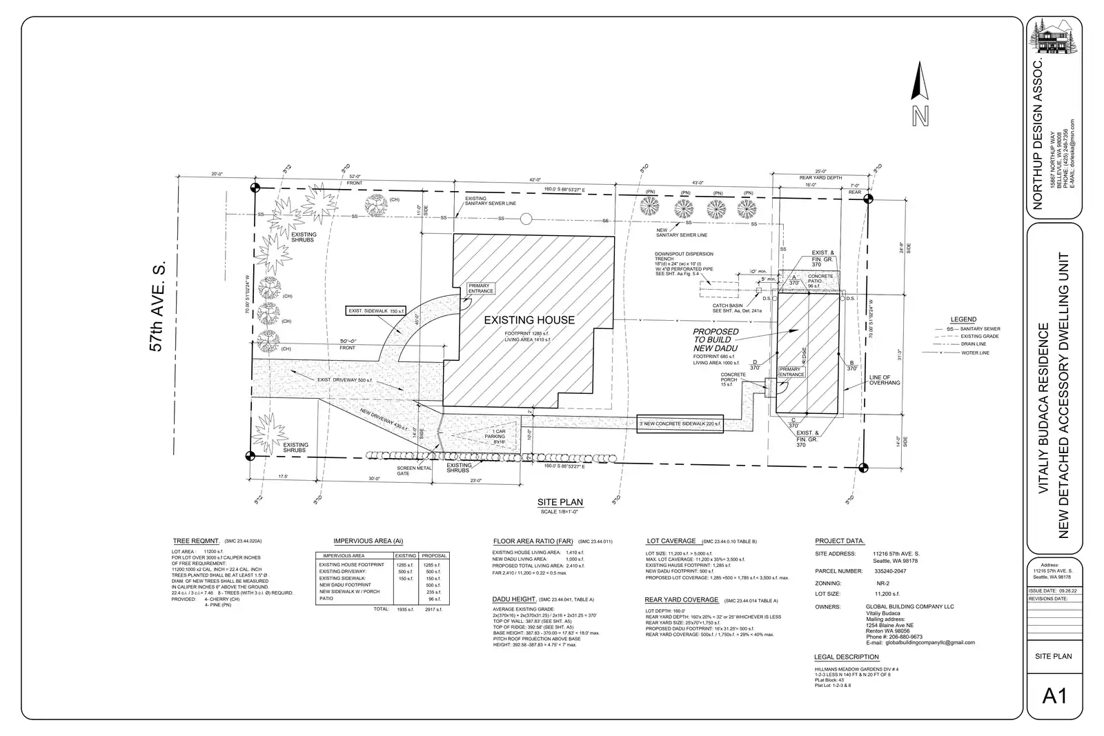 Site plan for 11216 57th Ave S
