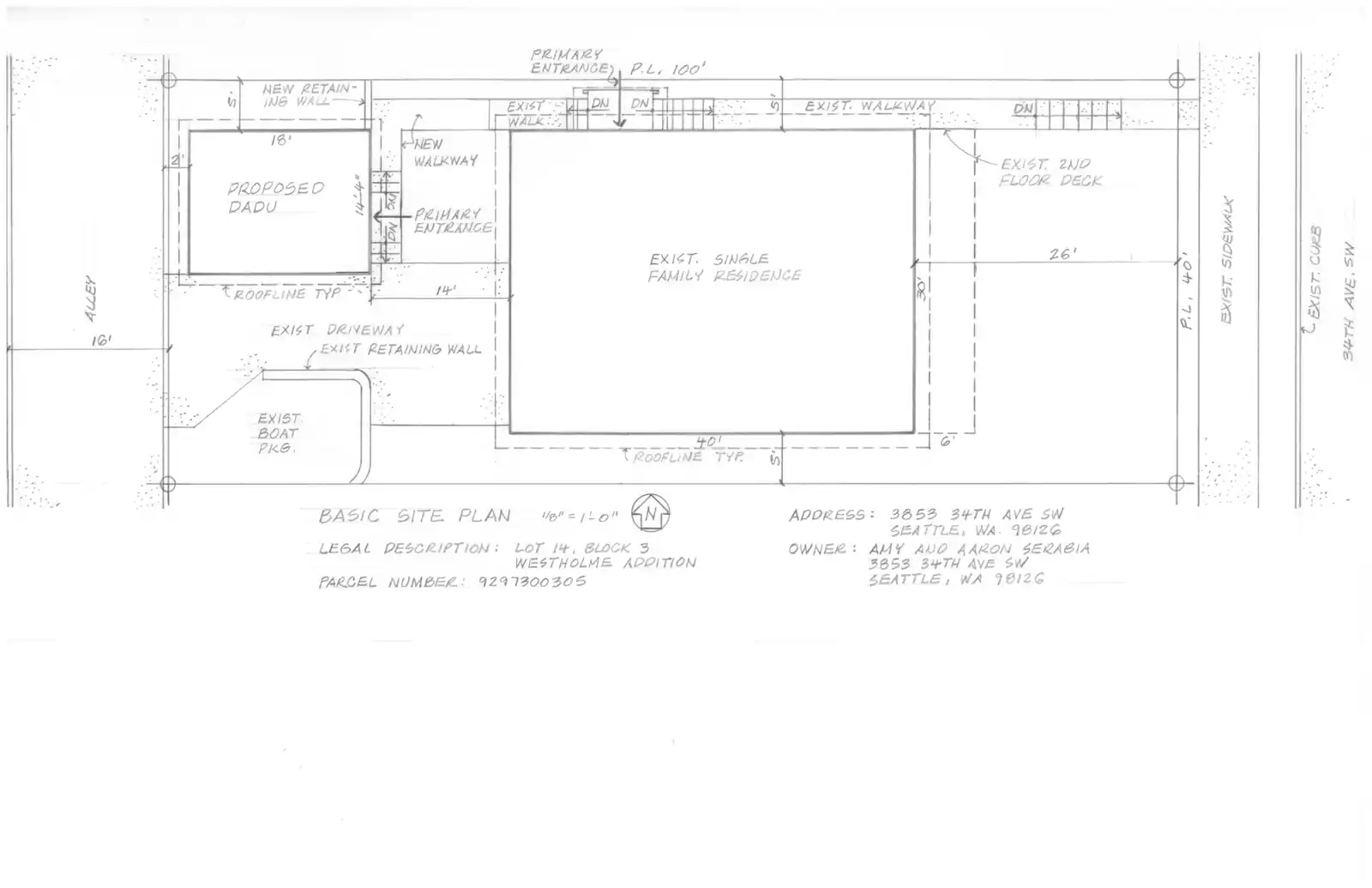 Site plan for 3851 34th Ave SW