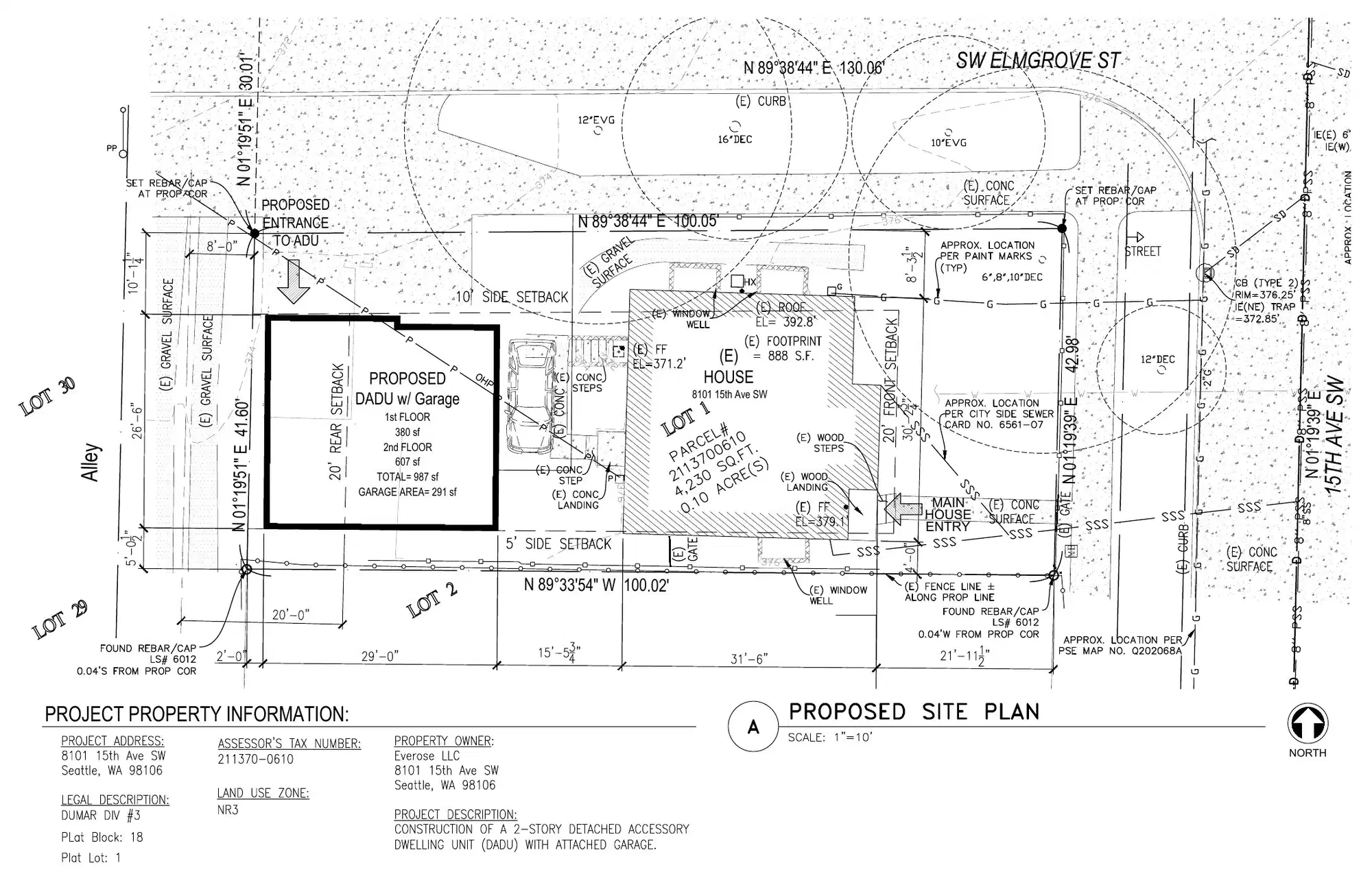 Site plan for 1510 SW Elmgrove St