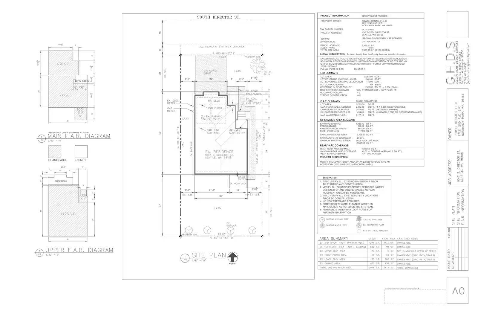 Site plan for 1047 S Director St