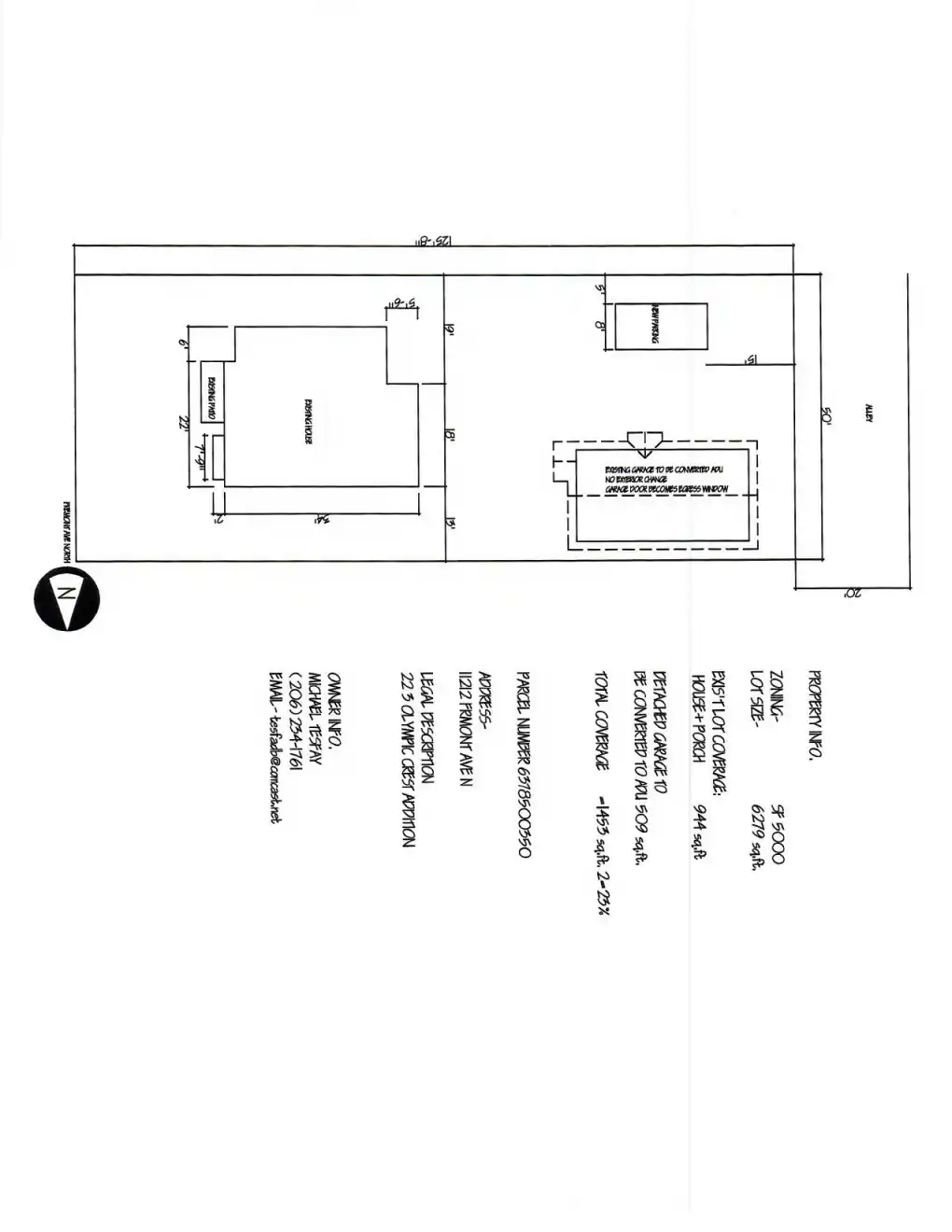 Site plan for 11212 Fremont Ave N