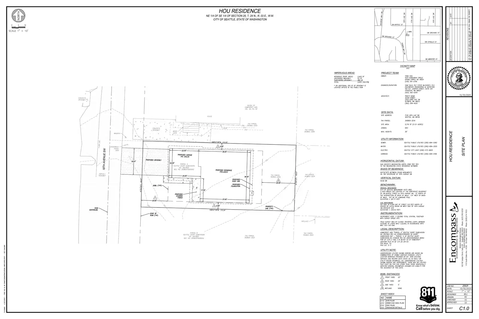 Site plan for 7132 18th Ave SW