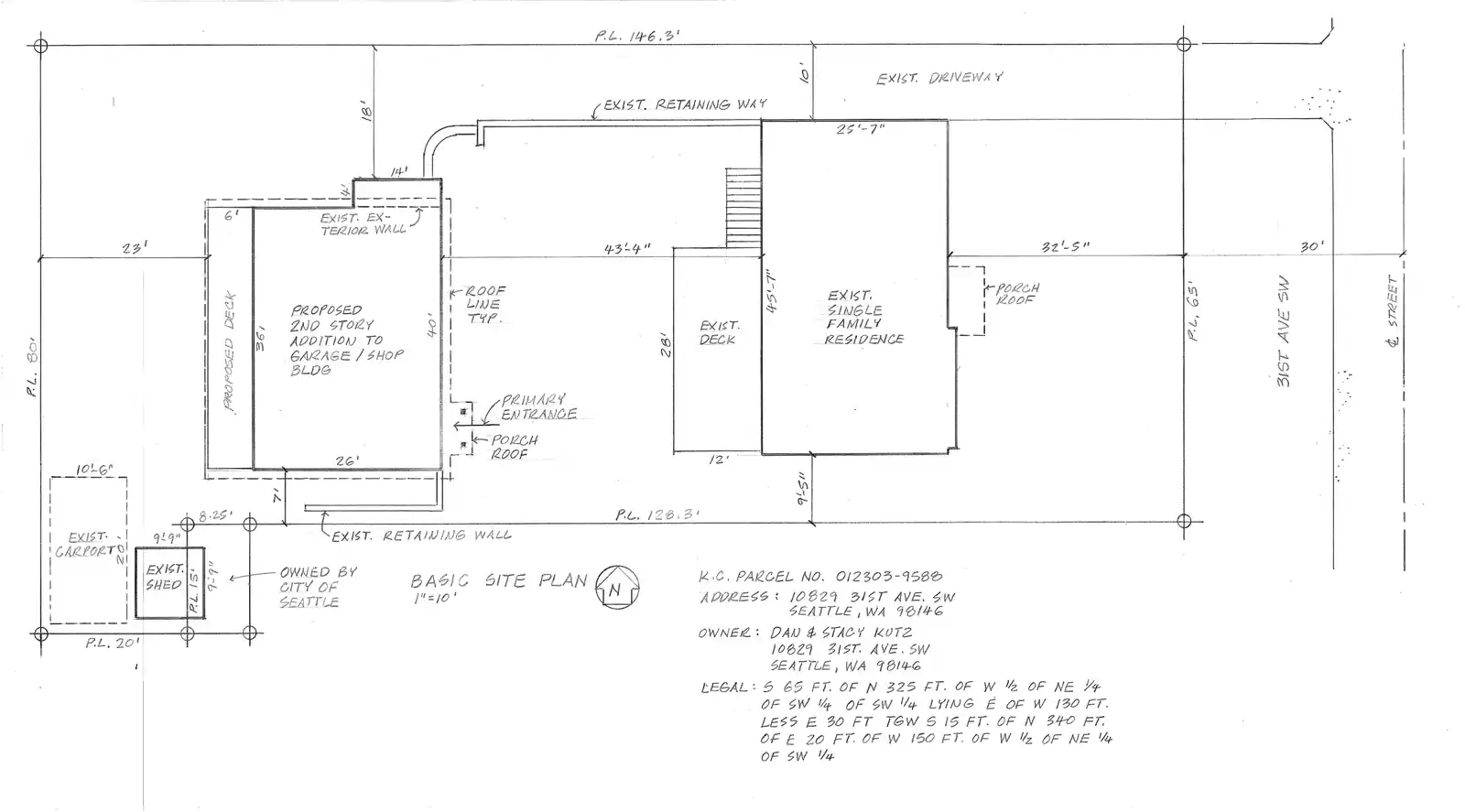 Site plan for 10829 31st Ave SW