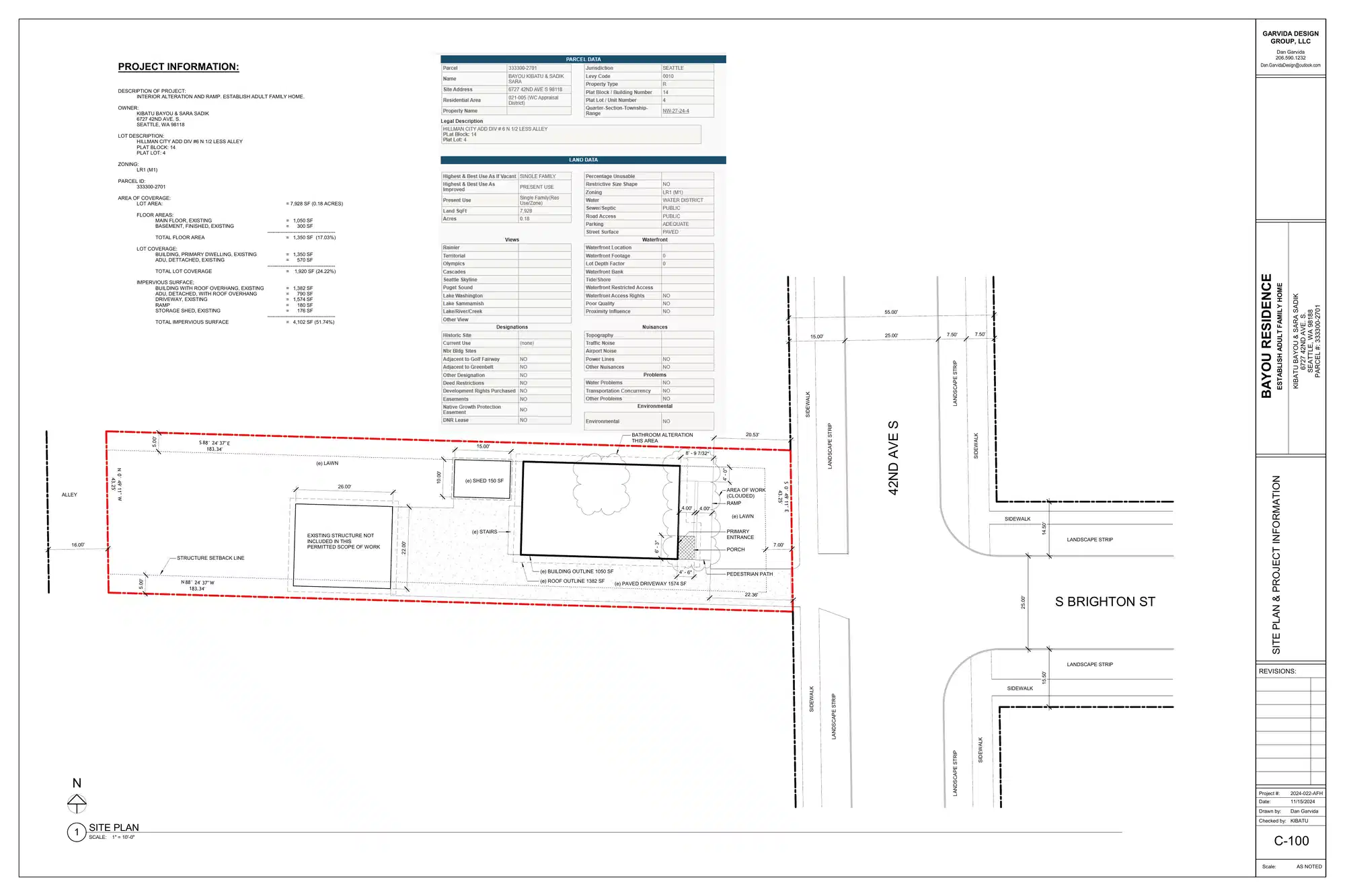 Site plan for 6727 42nd Ave S