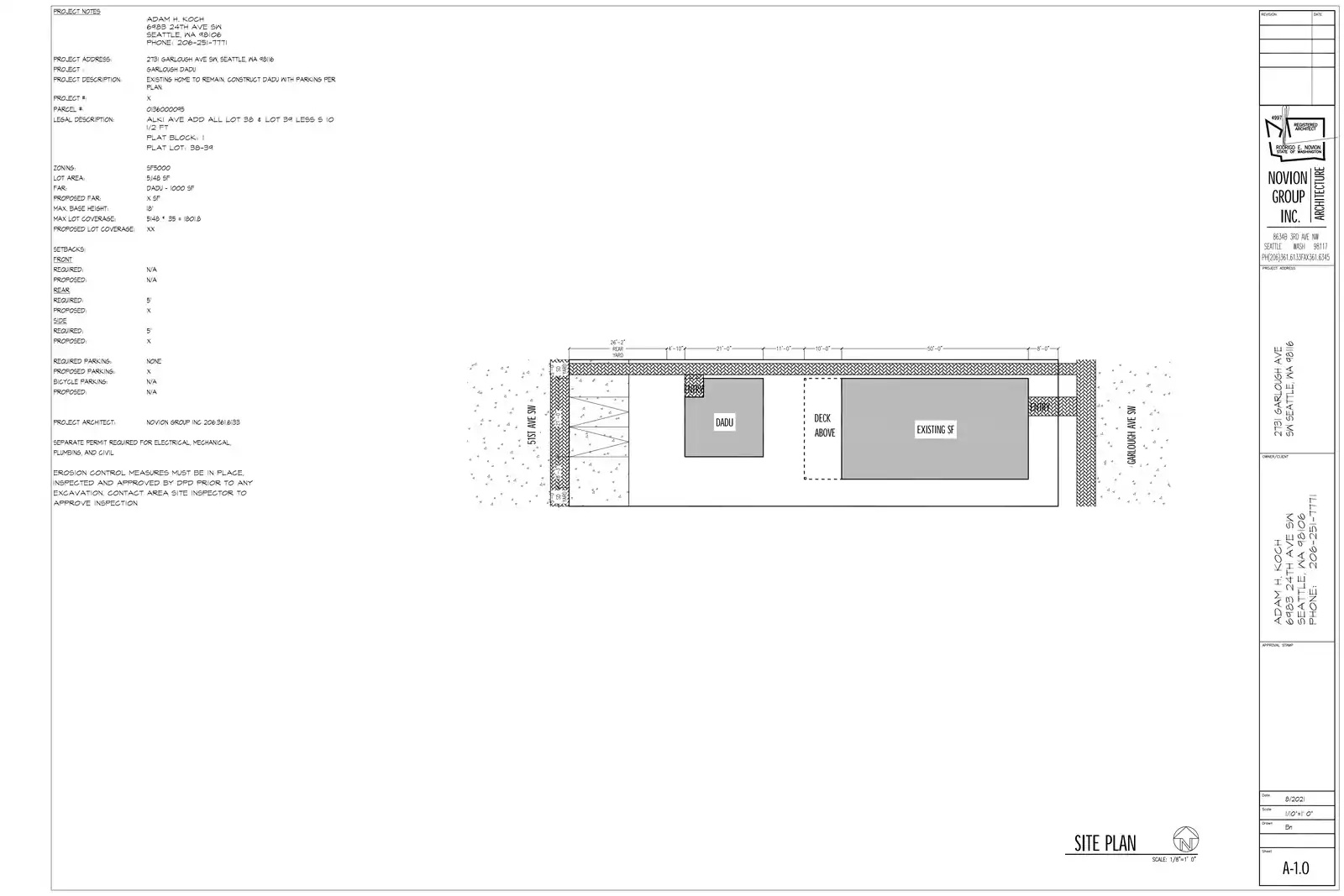 Site plan for 2731 Garlough Ave SW
