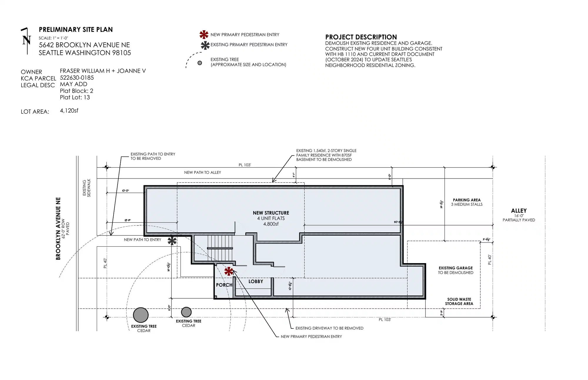 Site plan for 5642 Brooklyn Ave NE