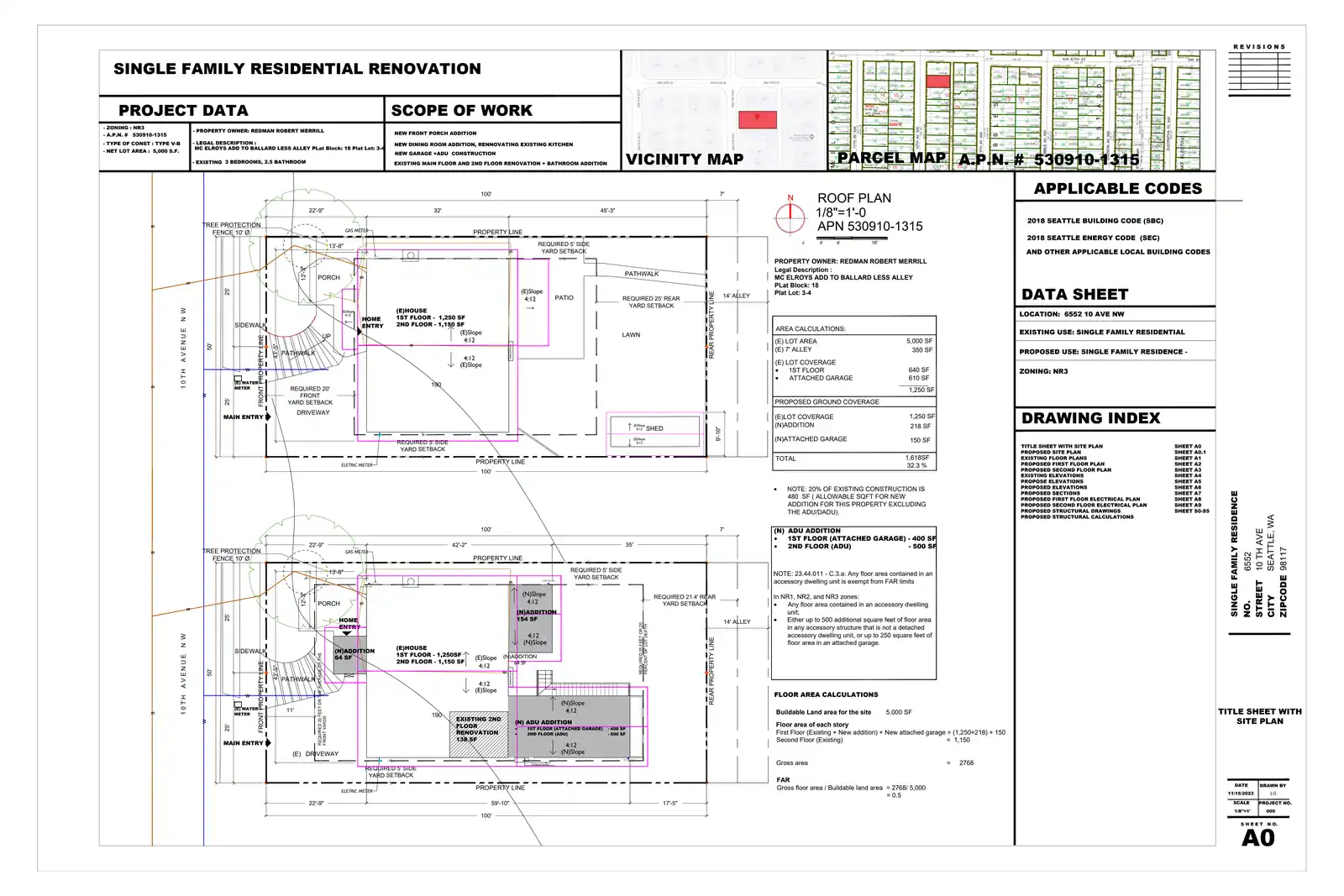 Site plan for 6552 10th Ave NW