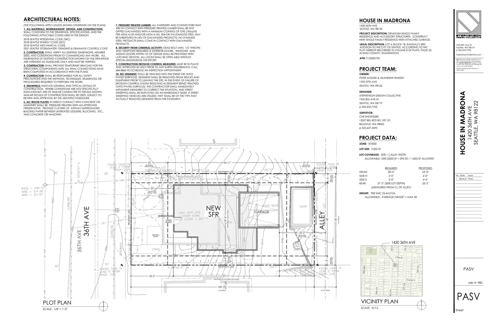 Site plan for 1420 36th Ave