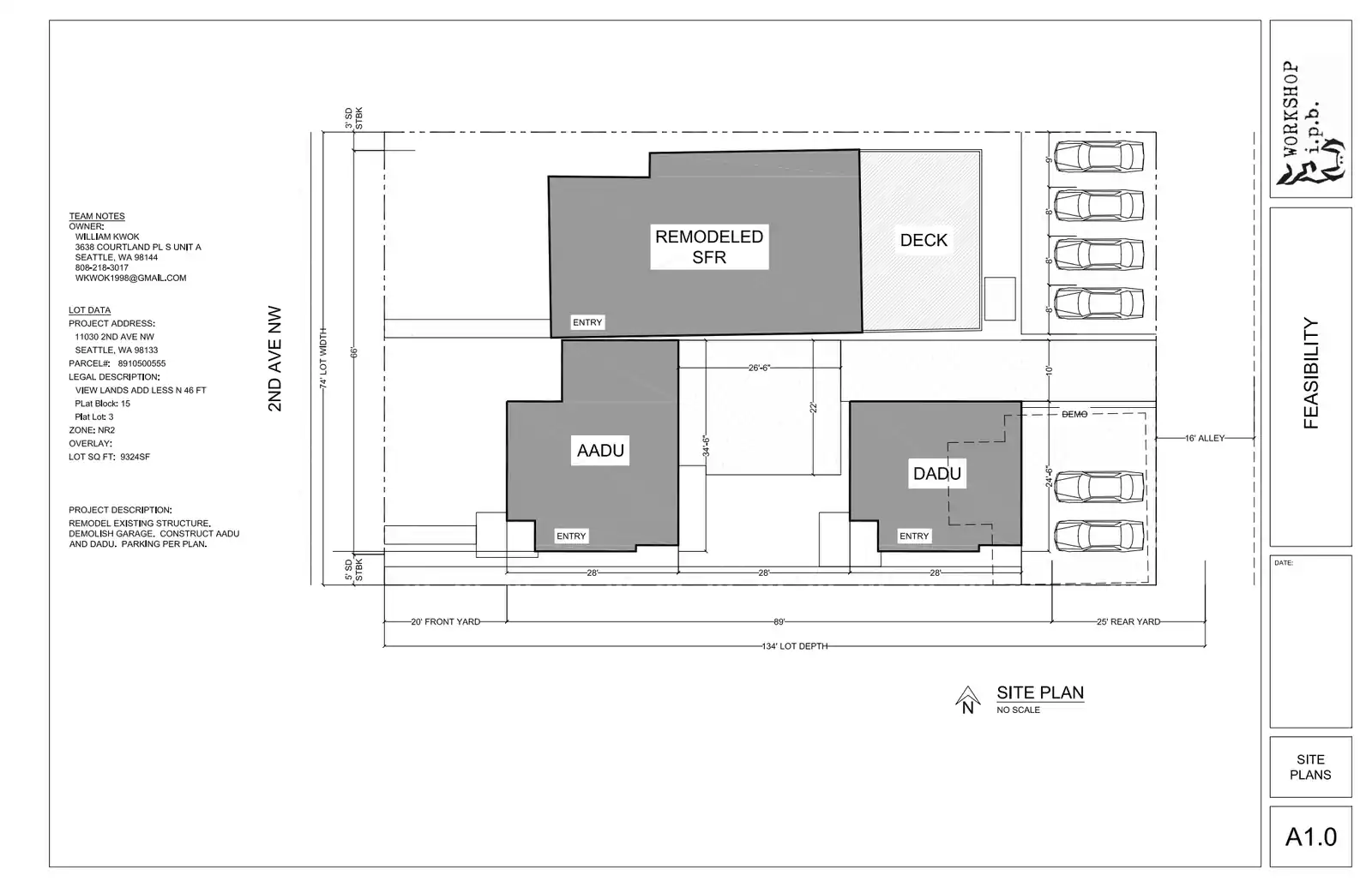 Site plan for 11030 2nd Ave NW