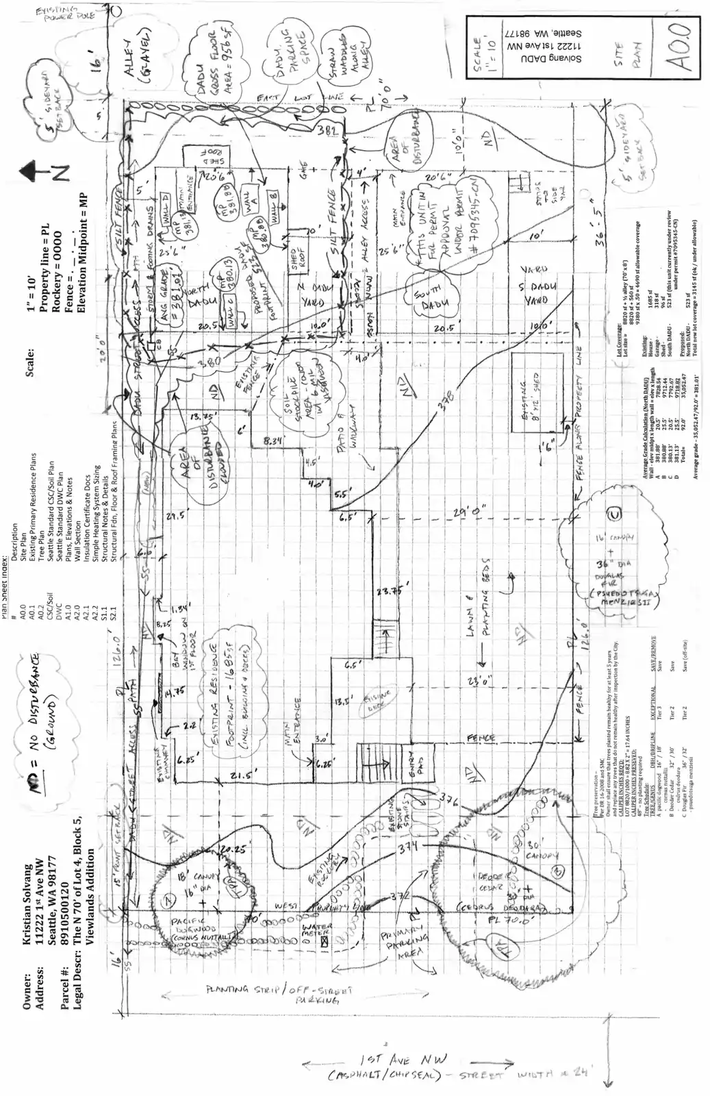 Site plan for 11222 C 1st Ave NW