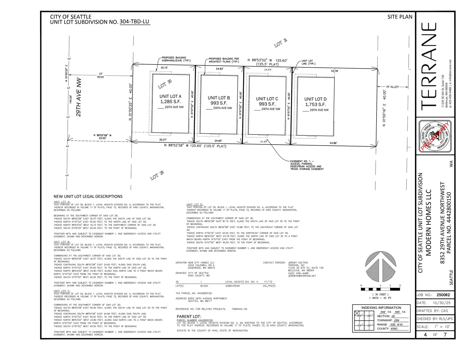 Site plan for 8352 29th Ave NW