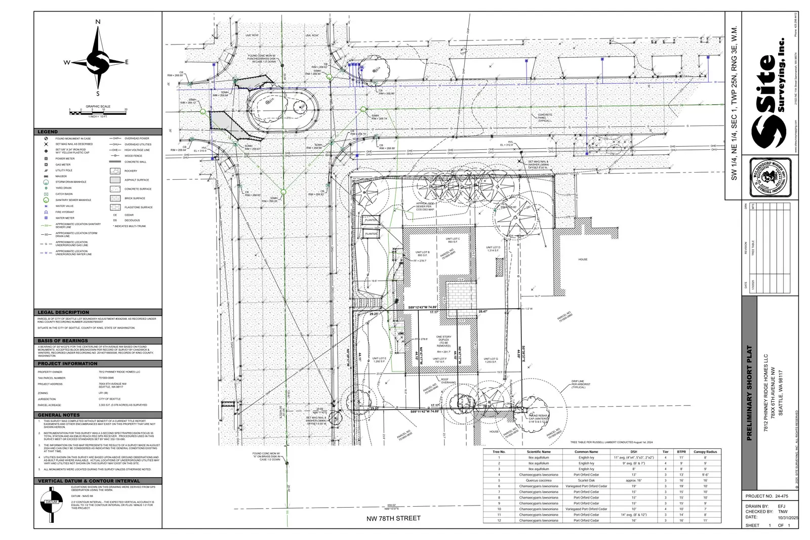 Site plan for 7812 6th Ave NW