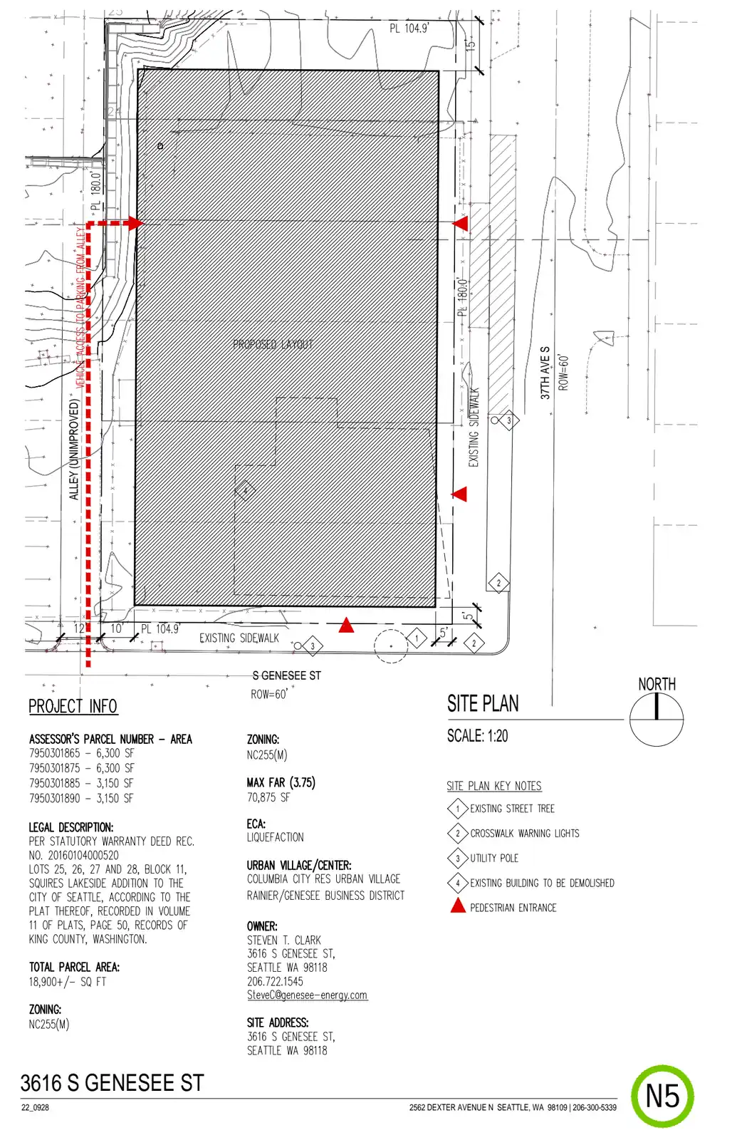 Site plan for 3616 S Genesee St