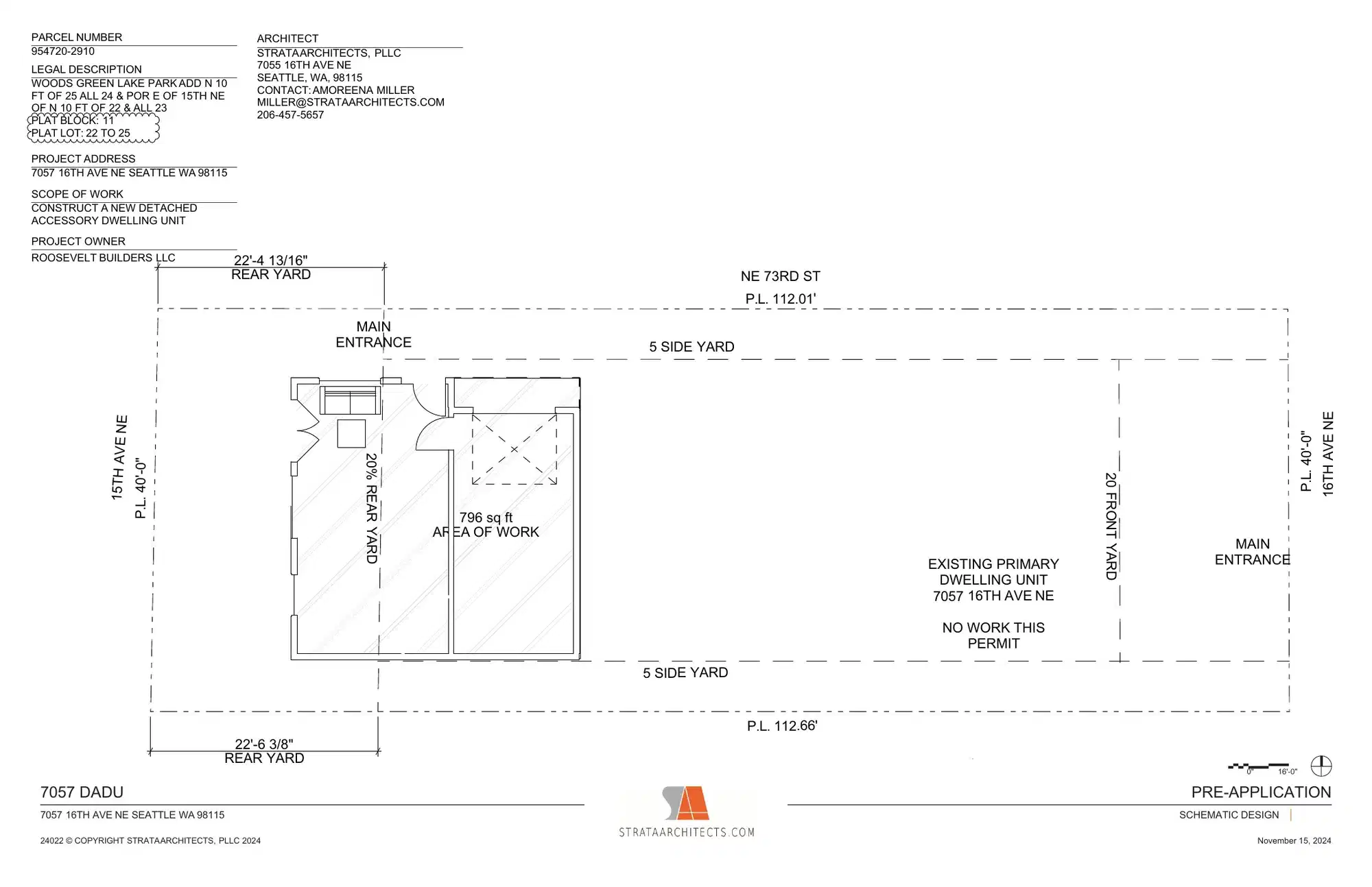 Site plan for 1503 NE 73rd St