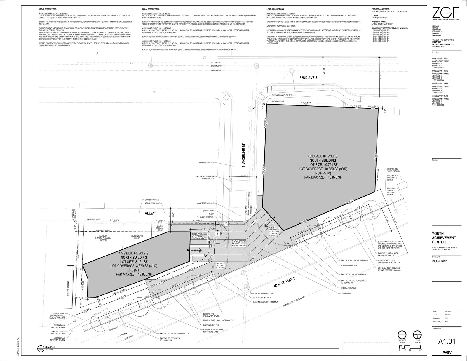 Site plan for 4810 M L King Jr Way S