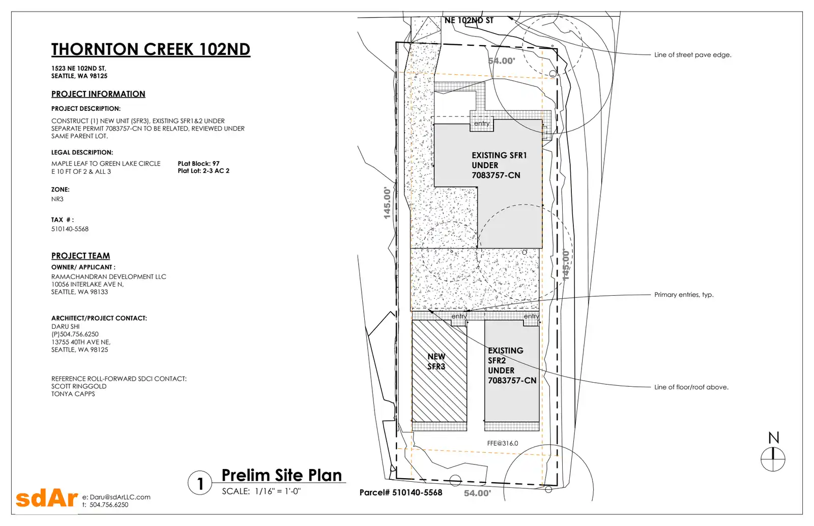 Site plan for 1523 NE 102nd St
