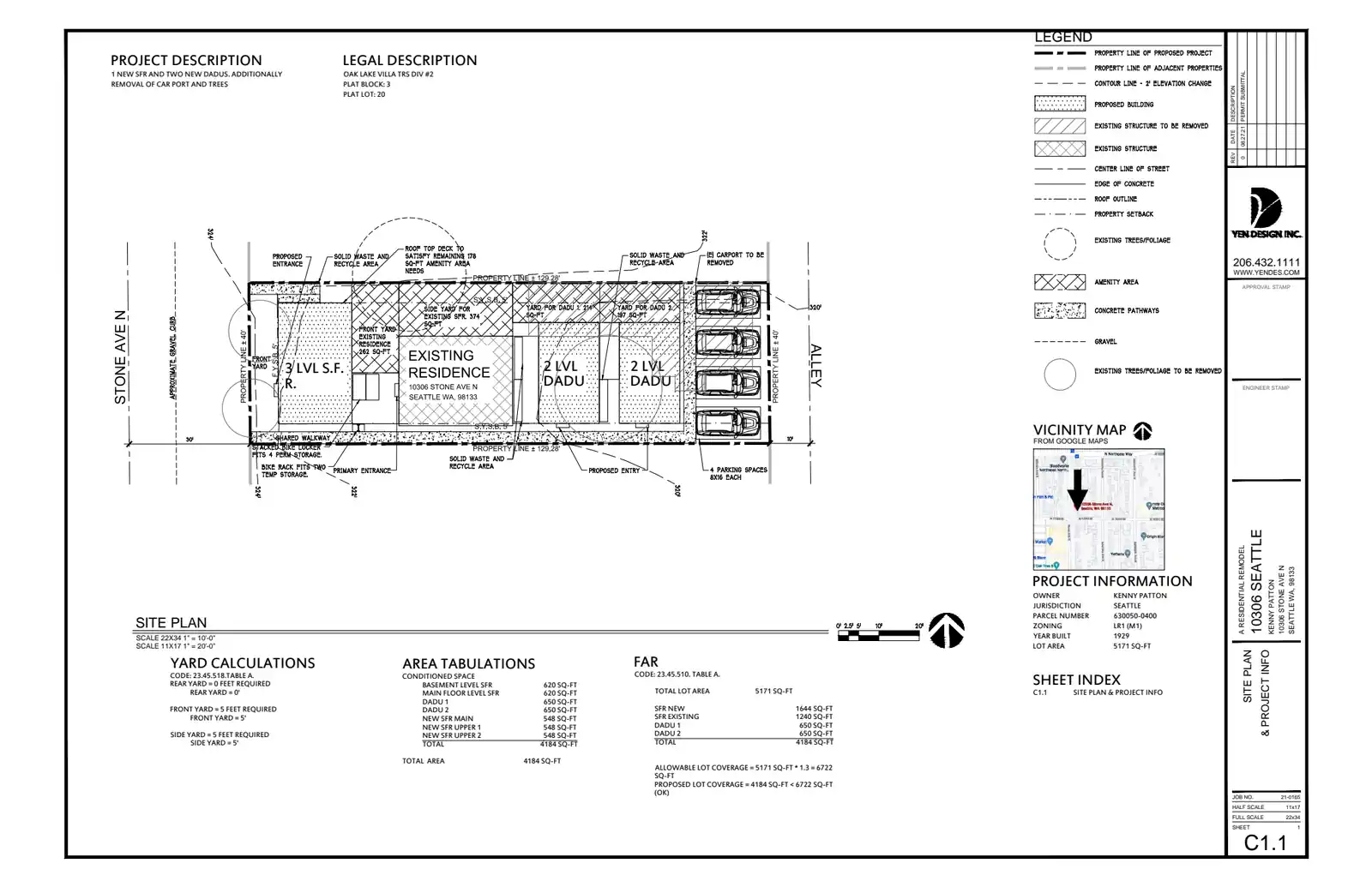 Site plan for 10306 Stone Ave N