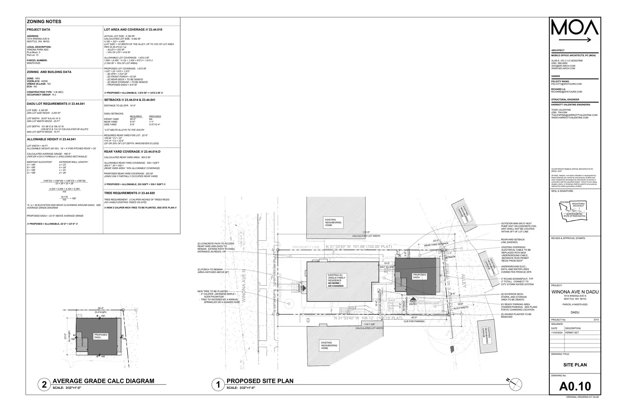 Site plan for 7516 Winona Ave N