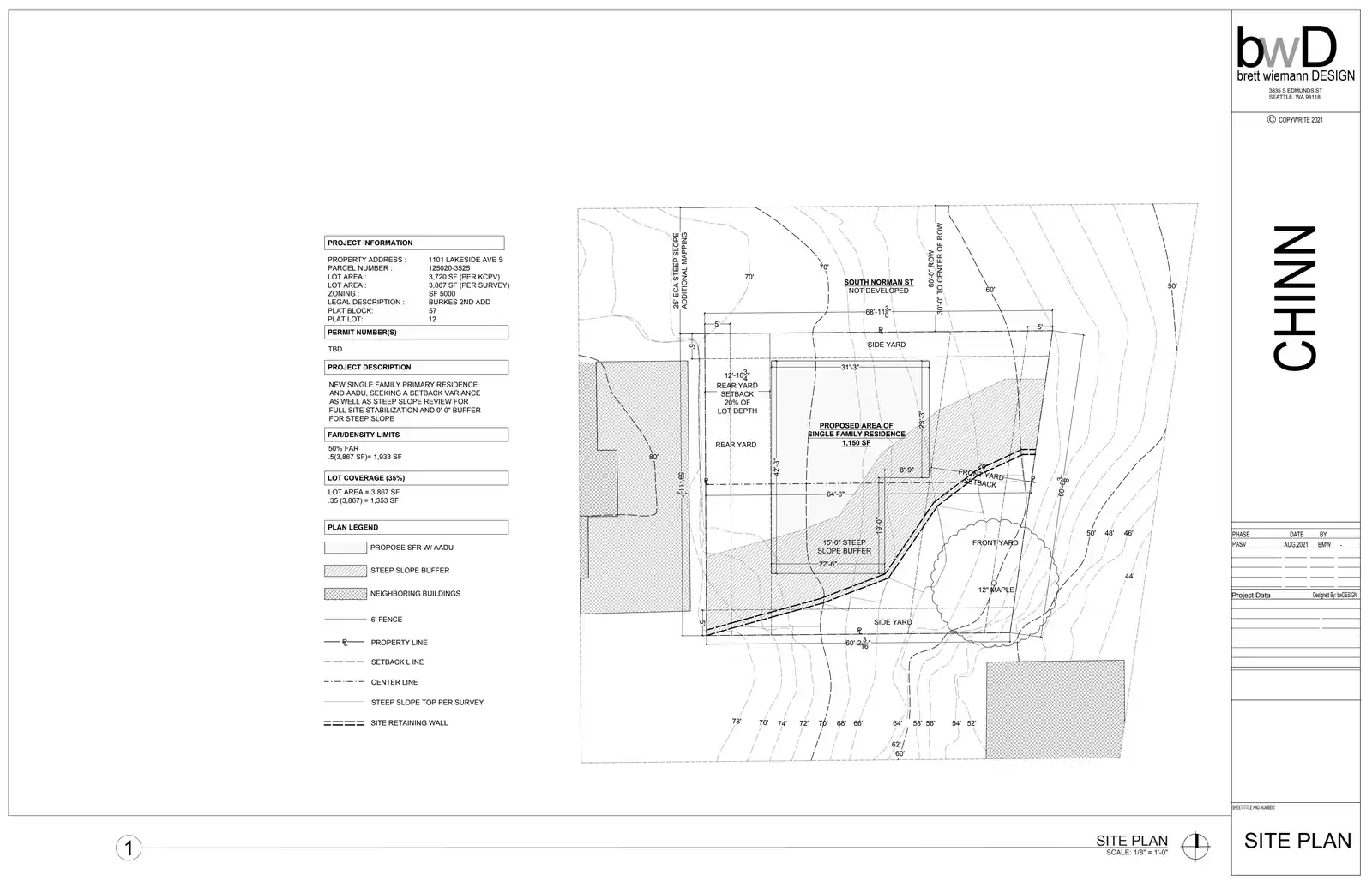 Site plan for 1098 Lake Washington Blvd S