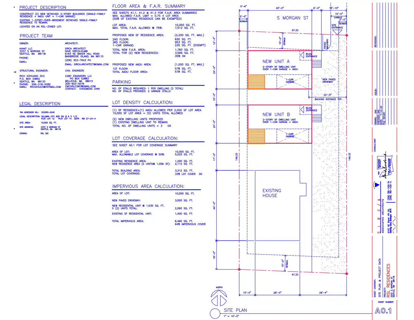 Site plan for 3337 S Morgan St